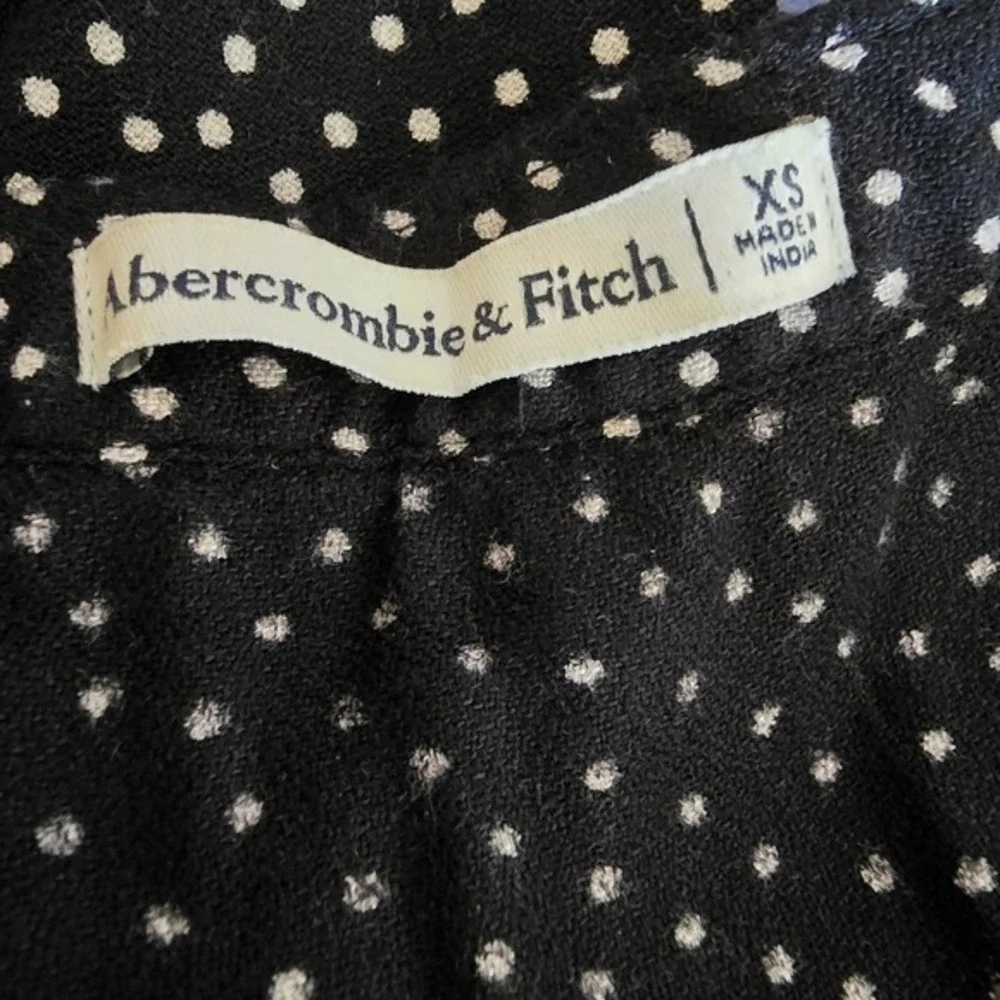 Abercrombie & Fitch‎ Black Polka Dot Ruffle Hem Midi Skirt Size XS Bohemian